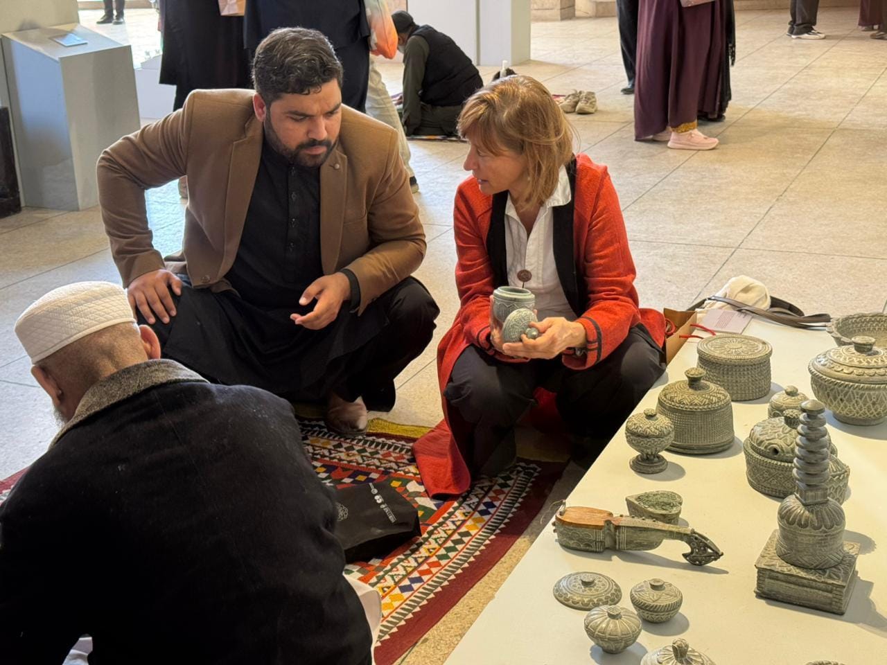 Traditional craft demonstrations at the exhibition.