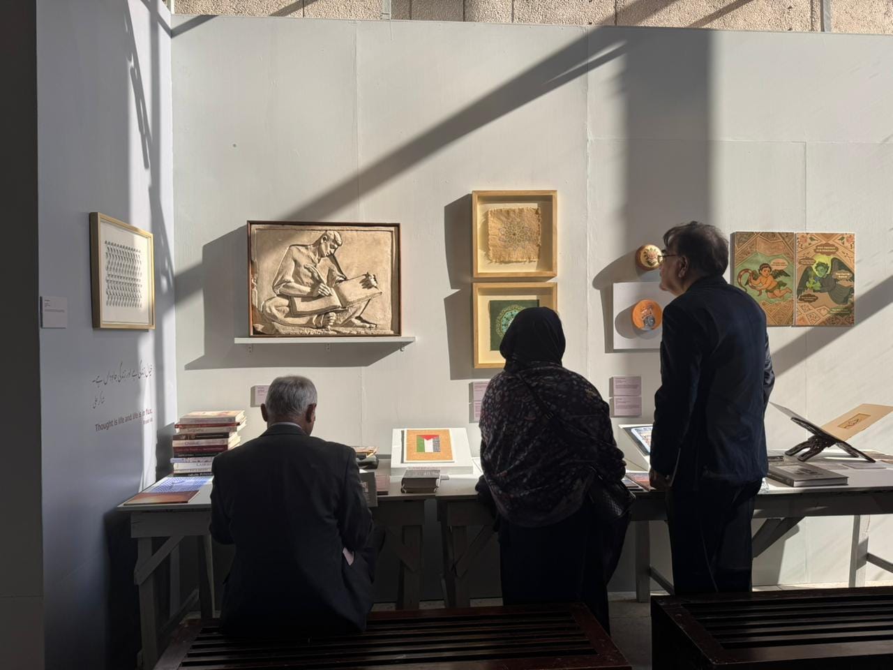 Visitors exploring the exhibition displays.