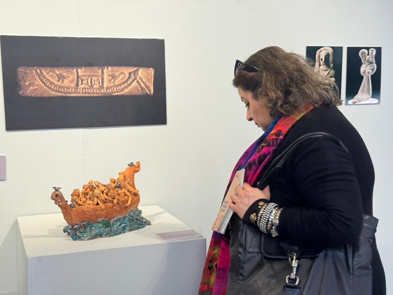 Visitors exploring the exhibition displays.