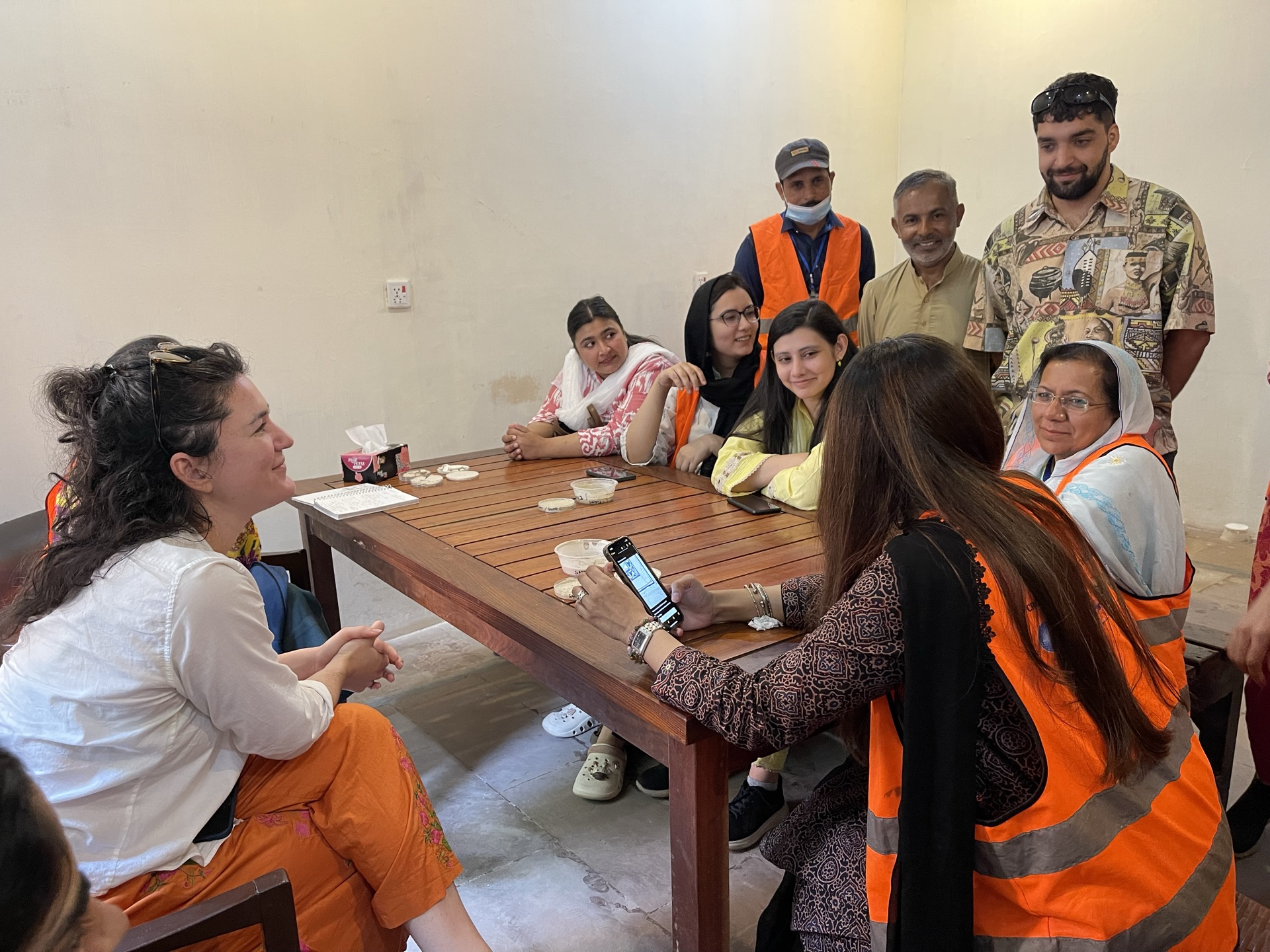 Fresco conservation training at Lahore Fort: site assessment, condition mapping, and group presentations across three historic structures.